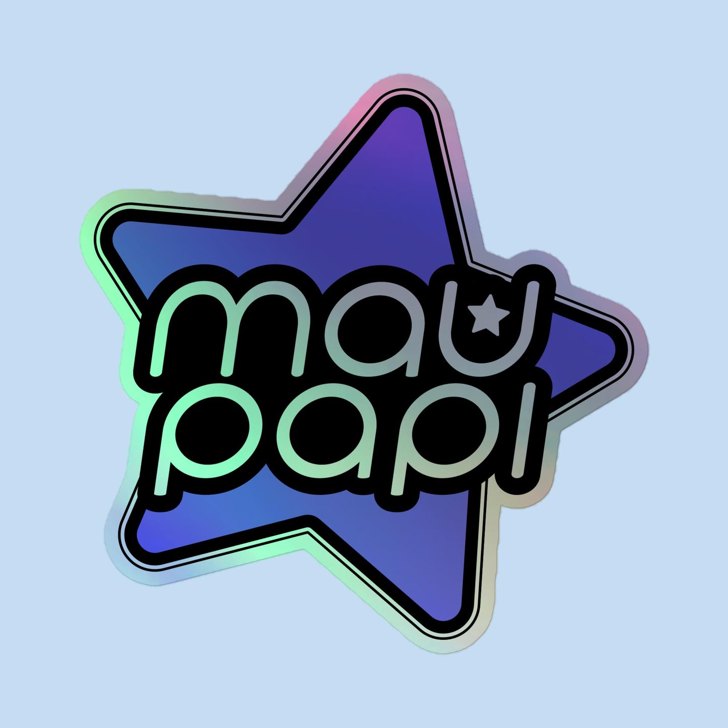 Mau Papi Purple Holographic Sticker