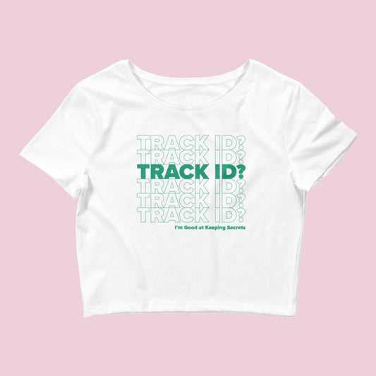 Track ID? Women’s Crop Baby Tee