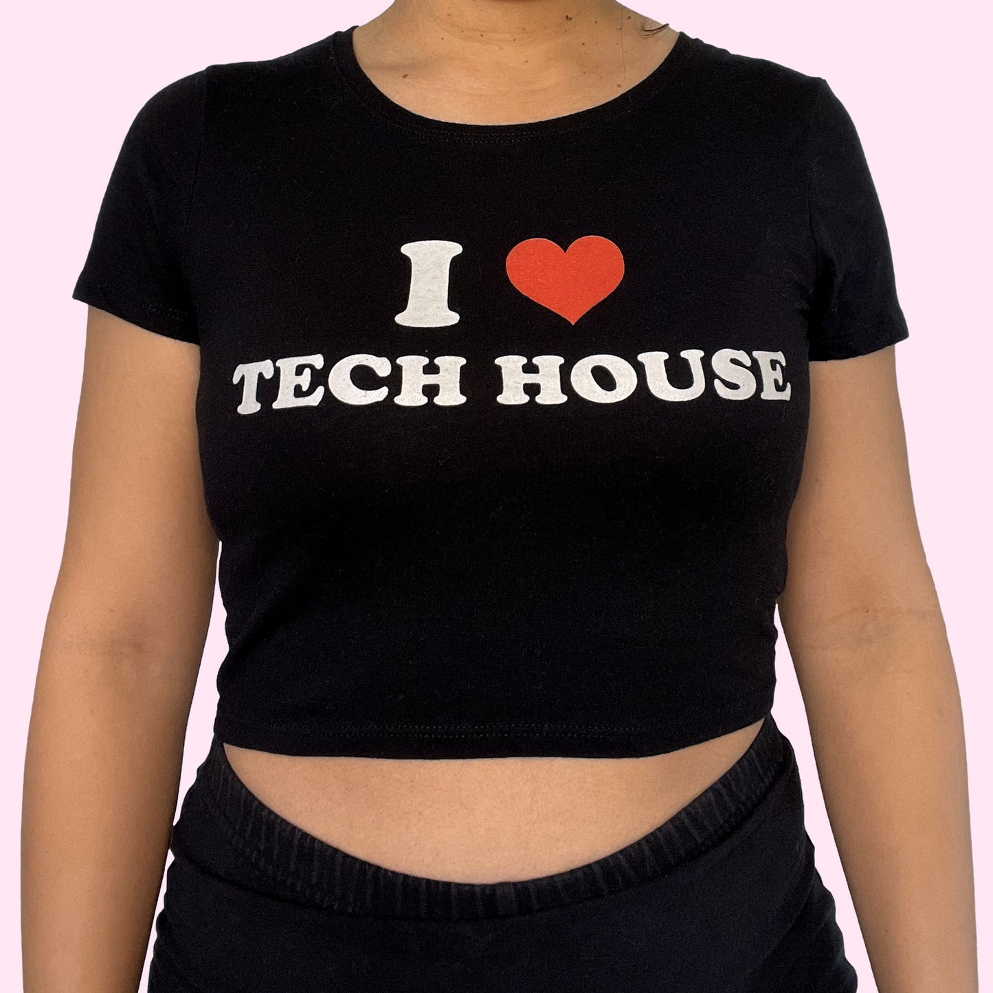 I Love Tech House Women’s Crop Baby Tee