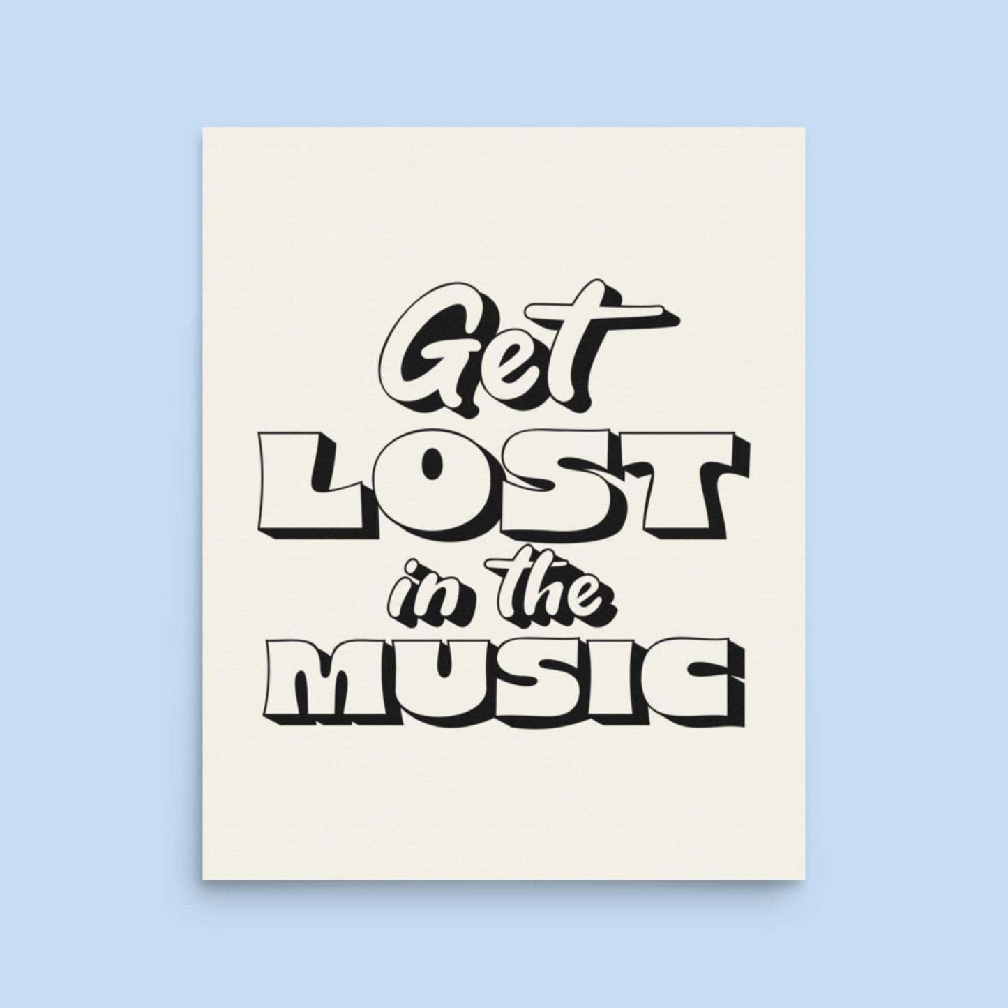 Get Lost in the Music Black Photo Paper Poster