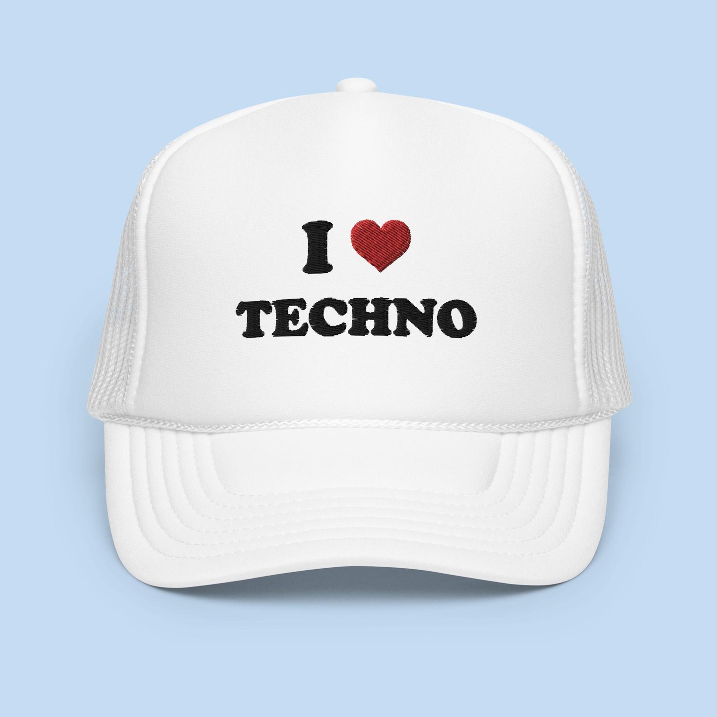 I Love Techno Foam Trucker Hat