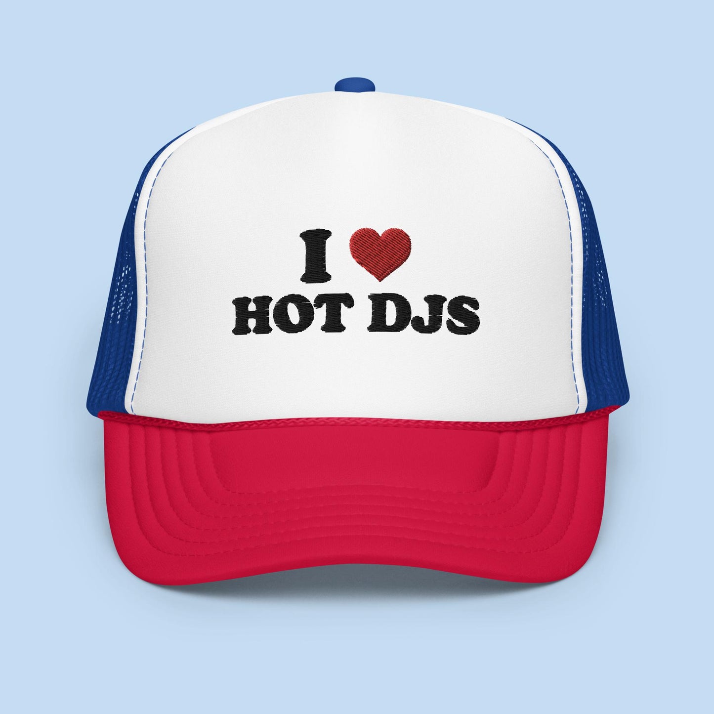 I Love Hot DJs Foam Trucker Hat
