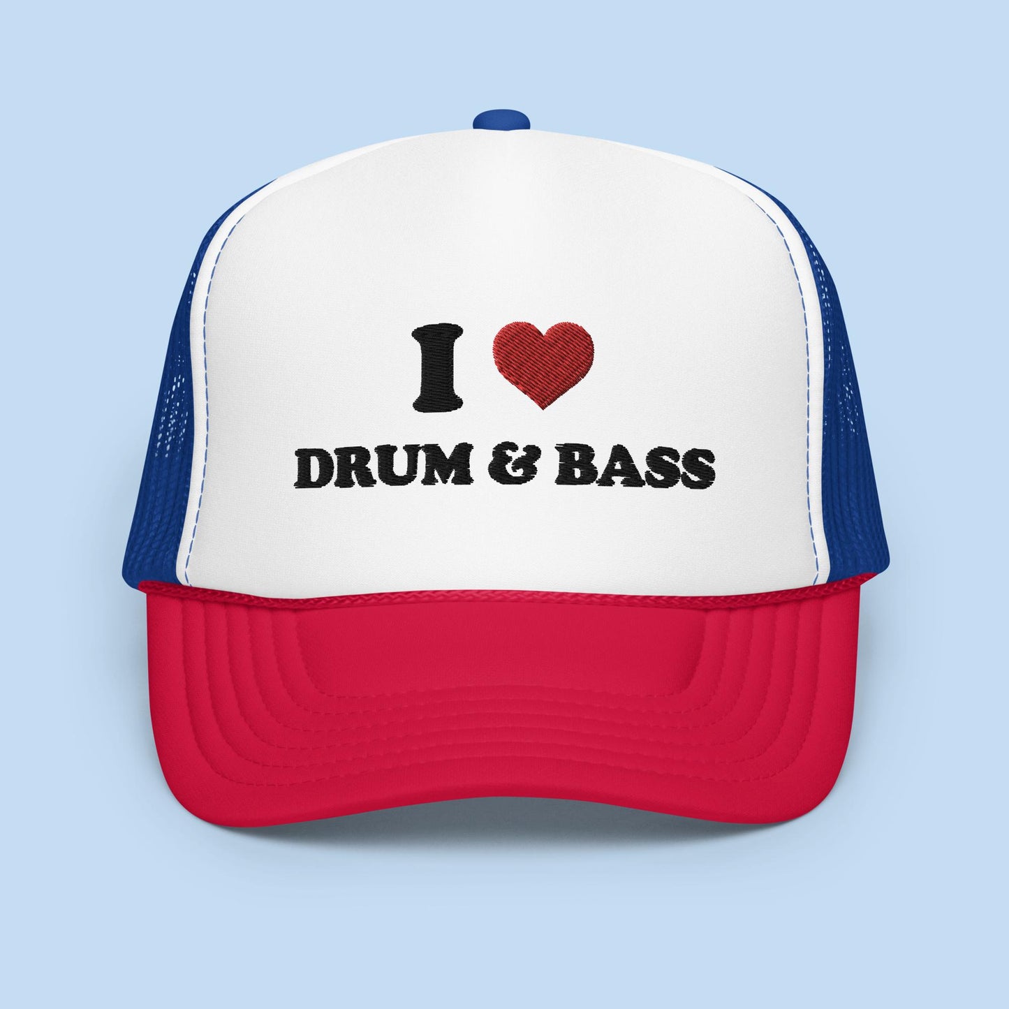 I Love Drum & Bass Foam Trucker Hat