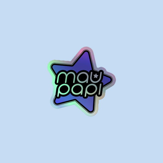 Mau Papi Purple Holographic Sticker