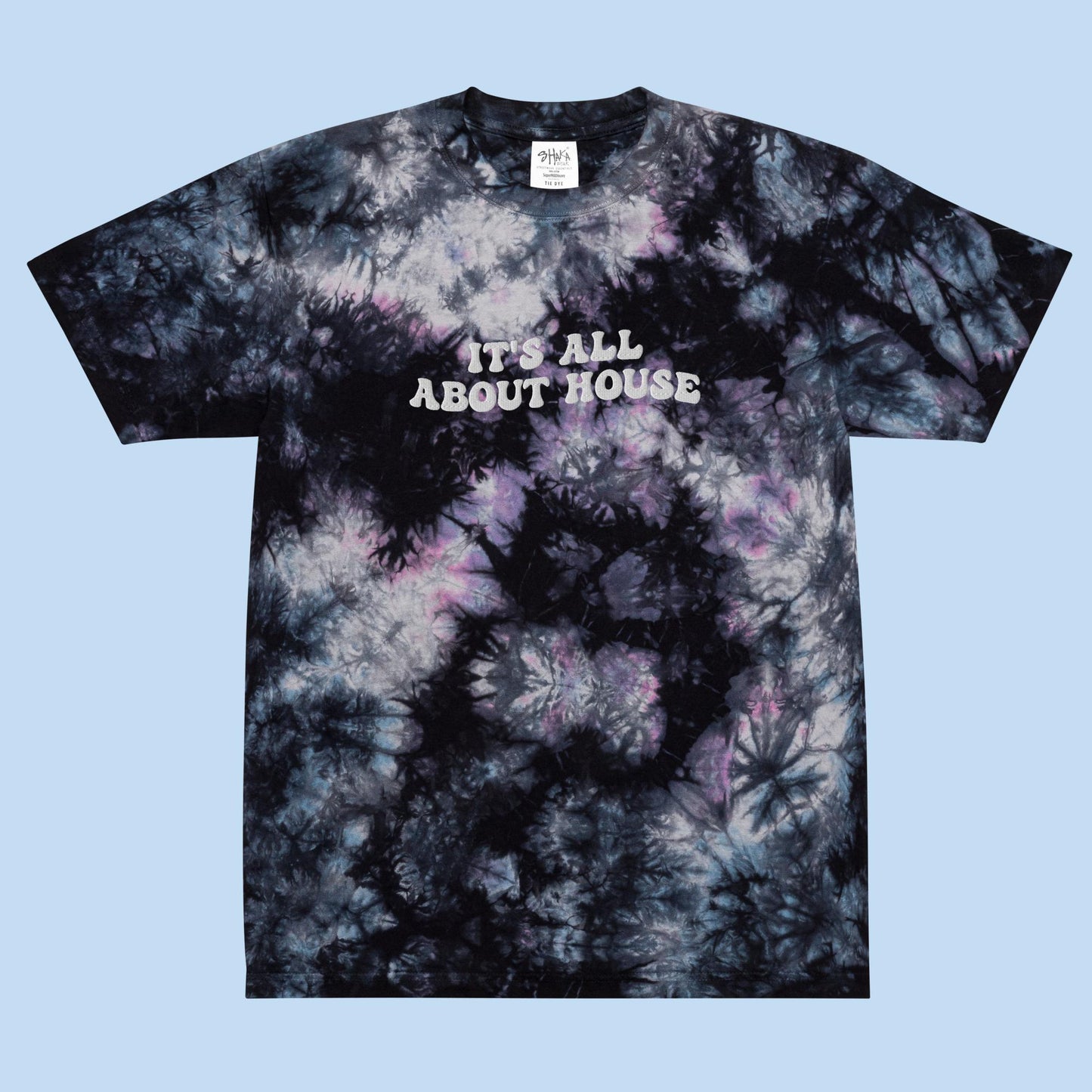 It's All About House Music Oversized Tie-Dye T-Shirt